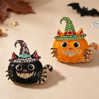 Halloween Pumpkin Cat Brooch Pin – photo 2