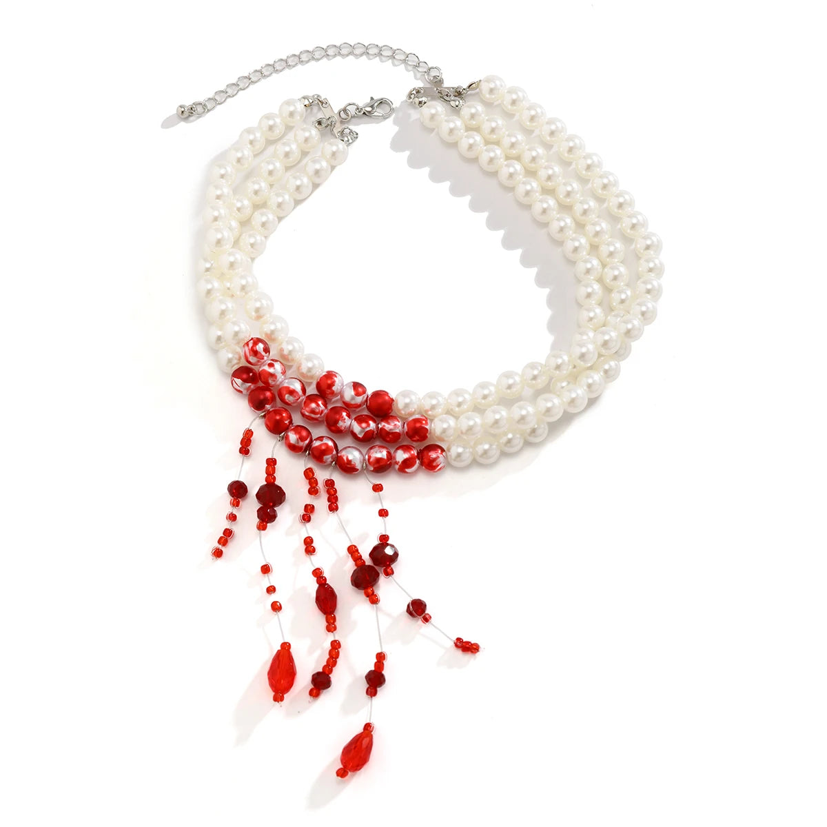 Gothic Blood Drop Pearl Tassel Necklace – photo 5