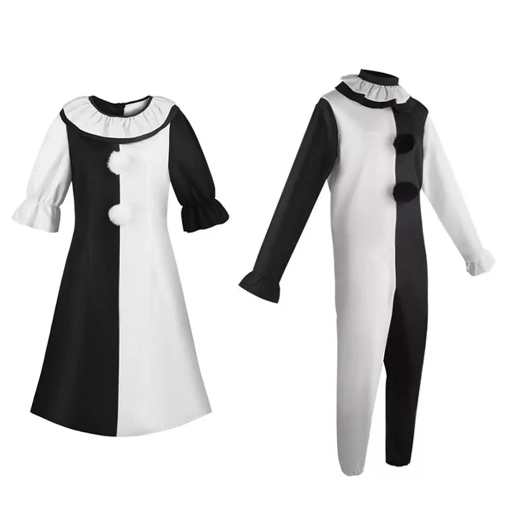 Art the Clown Costume – Terrifier Killer Clown Jumpsuit for Kids & Adults, Halloween Horror Cosplay