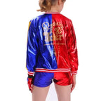 Harley Quinn Kids Cosplay Costume Set – T-Shirt, Jacket, Shorts & Wig Options, Halloween Dress-Up, 95–155 cm
