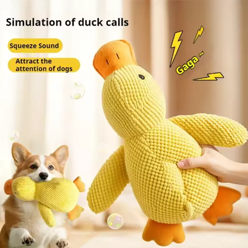 Yellow Duck Plush Dog Toy – photo 5