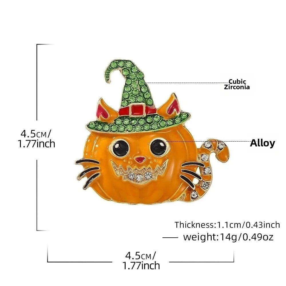 Halloween Pumpkin Cat Brooch Pin – photo 6
