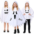 Glow-in-the-Dark White Ghost Costume – Hooded Demon Cloak for Halloween Cosplay, Unisex S–XL, 3 Styles