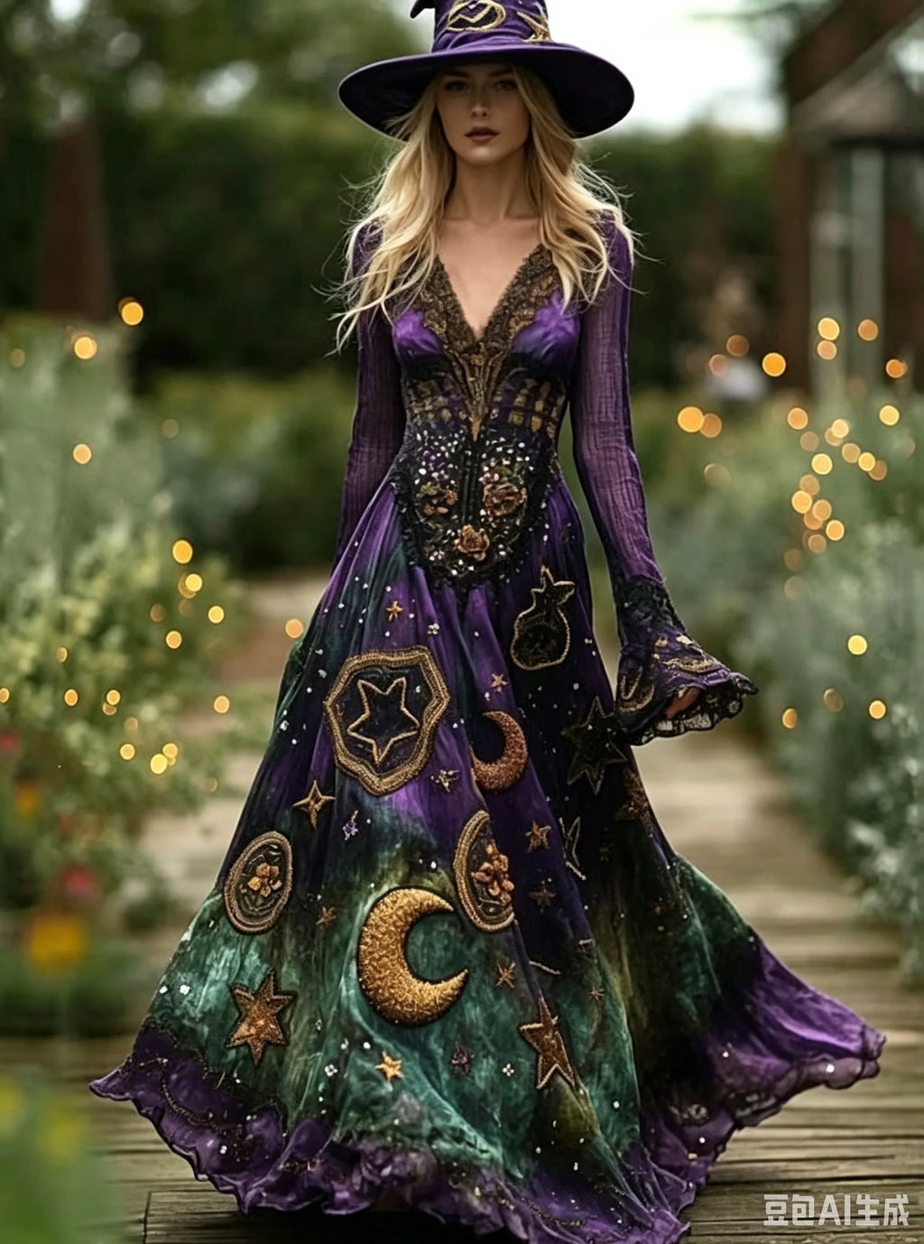 Women's Gothic Skull & Rose Maxi Dress – photo 10
