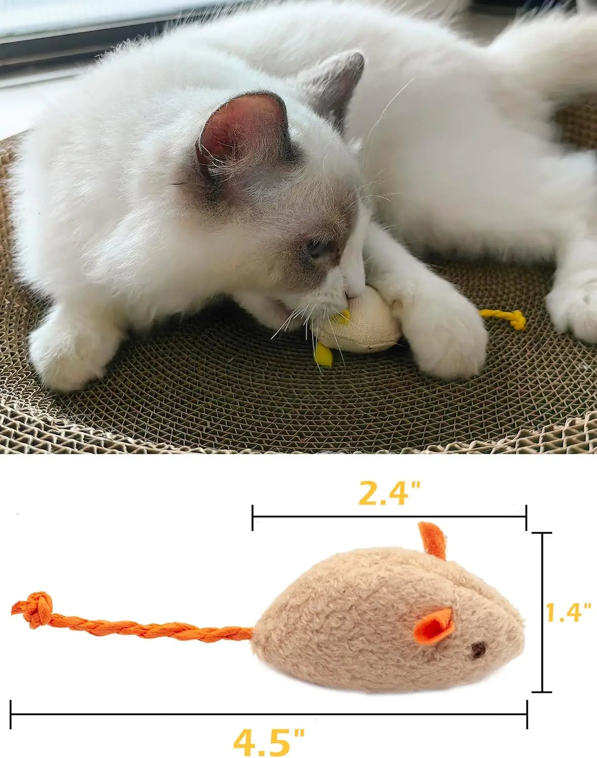Catnip Mouse Cat Toys with Rattle – photo 3