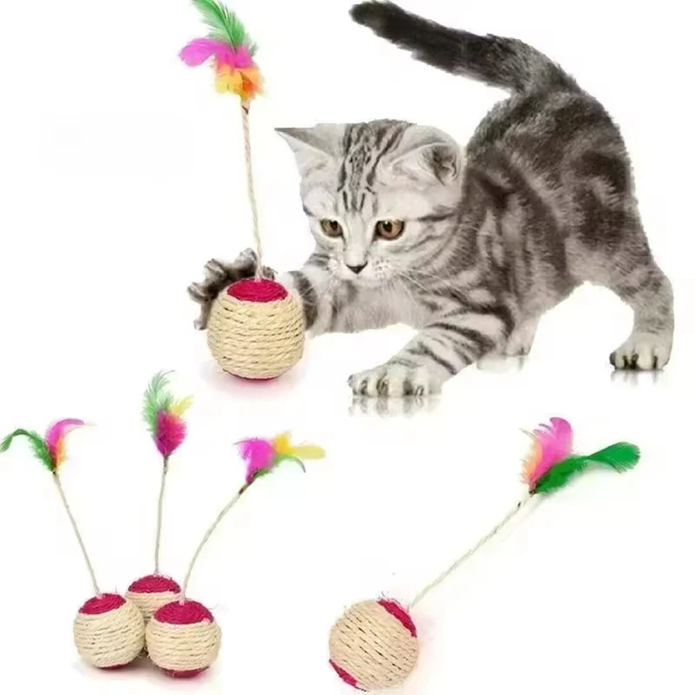Sisal Feather Shuttlecock Cat Toy – cat toys photo 2
