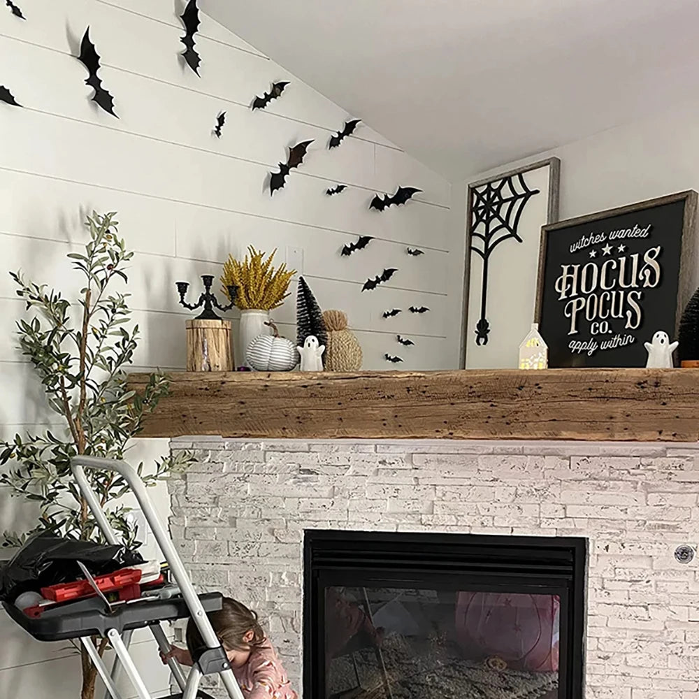 3D Black Bat Wall Stickers – halloween decor photo 2