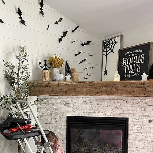 3D Black Bat Wall Stickers – halloween decor photo 2
