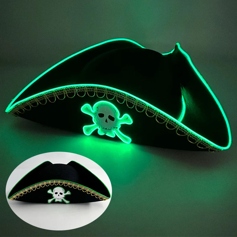 LED Light-Up Pirate Hat & Party Mask – costume accessories photo 24