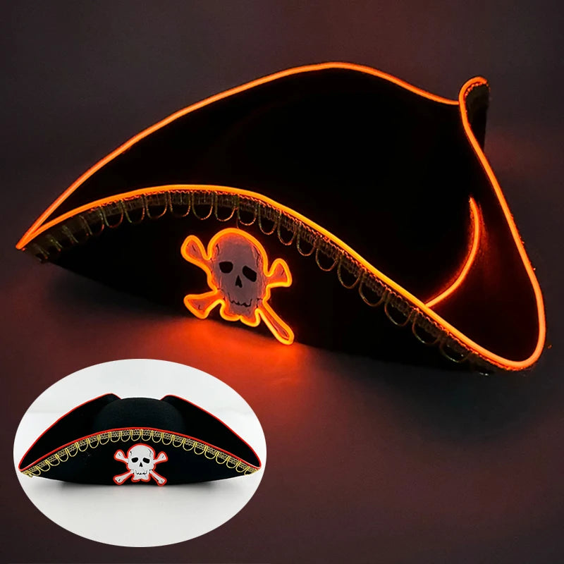 LED Light-Up Pirate Hat & Party Mask – costume accessories photo 18