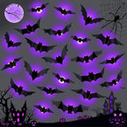 Halloween LED 3D Bat & Spider Wall Stickers – halloween decor photo 2