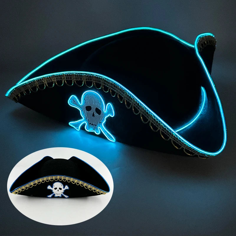 LED Light-Up Pirate Hat & Party Mask – costume accessories photo 29