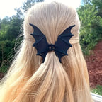 Gothic Bat Hair Clip – Matte Black Punk Halloween Hair Claw for Women