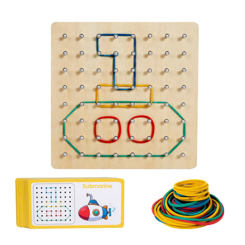 Wooden Geoboard with Pattern Cards – educational toy photo 9