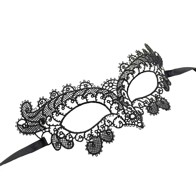 Black Lace Venetian Masquerade Eye Mask – costume mask photo 3