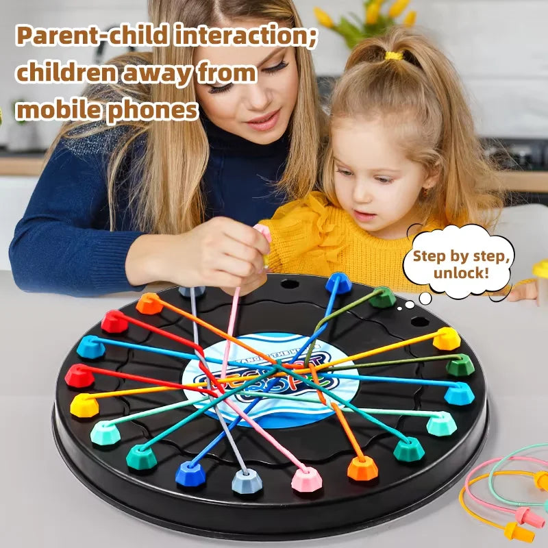 Rope Untangling Challenge Game – Logic Brain Teaser Board Game for Kids & Family, 17 or 20 cm