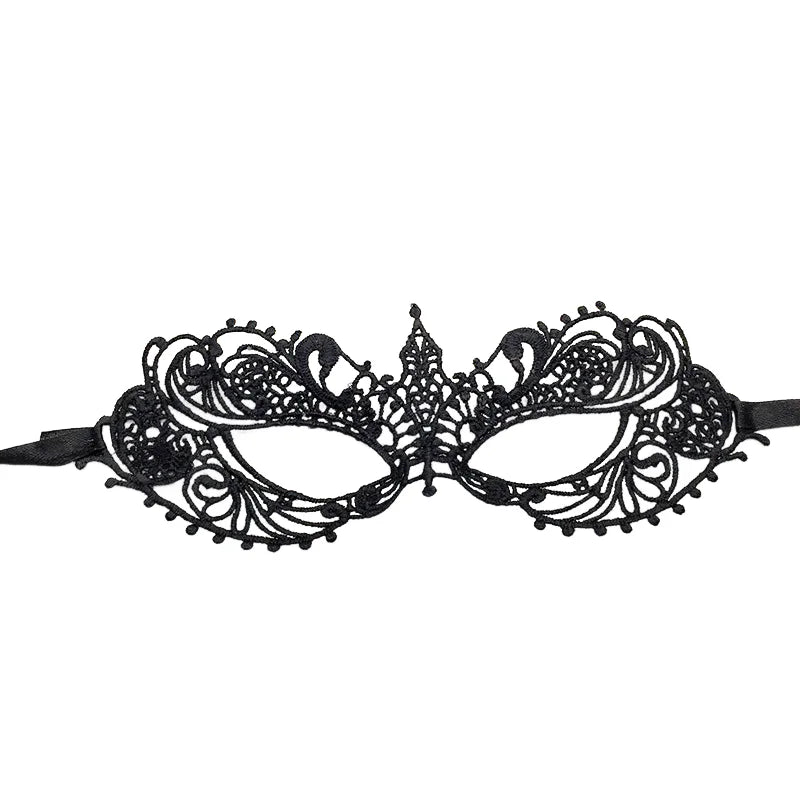 Black Lace Venetian Masquerade Eye Mask – costume mask photo 5