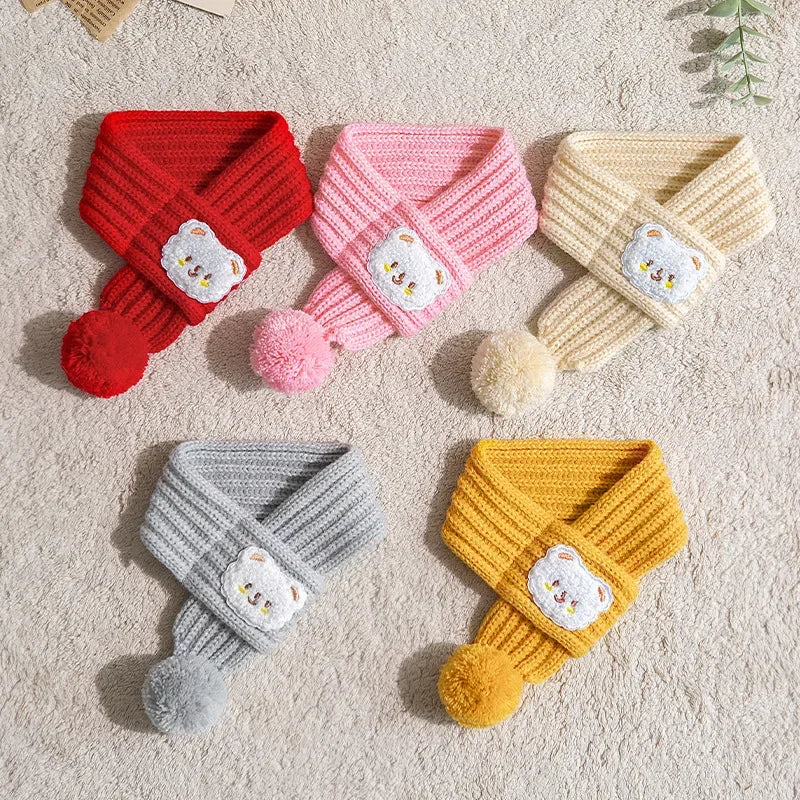 Knitted Pet Scarf – Warm Winter Christmas Scarf Collar for Cats & Small Dogs, 5 Styles