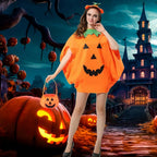 Women's Pumpkin Halloween Costume Set – 3-Piece Cute Orange Outfit with Hat, Sizes S or L