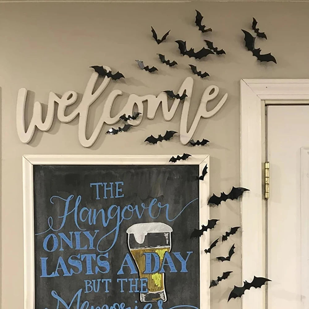 3D Black Bat Wall Stickers – halloween decor photo 4