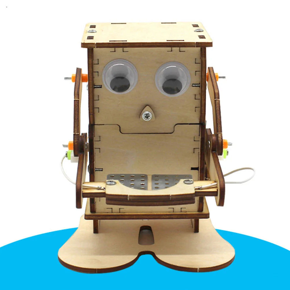 DIY Coin-Eating Robot Wooden Model Kit – STEM Science Project & Educational Assembly Toy