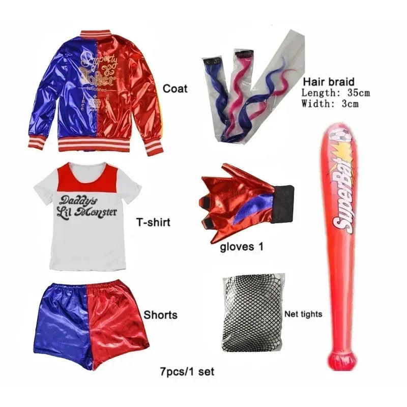 Harley Quinn Kids Cosplay Costume Set – kids costume photo 5