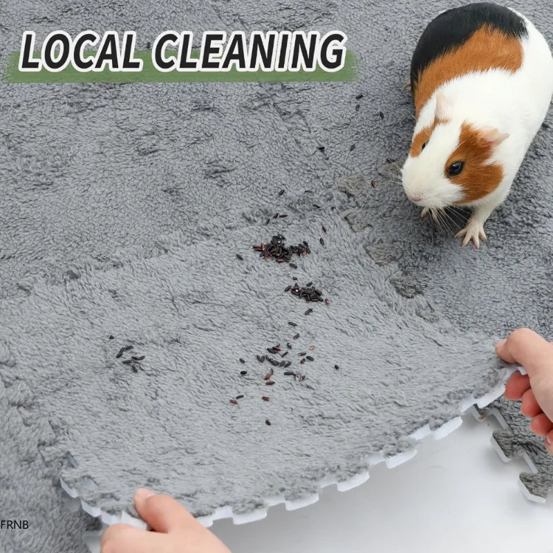Interlocking Fleece Cage Mats for Guinea Pigs, Rabbits & Hamsters – small animal bedding photo 2