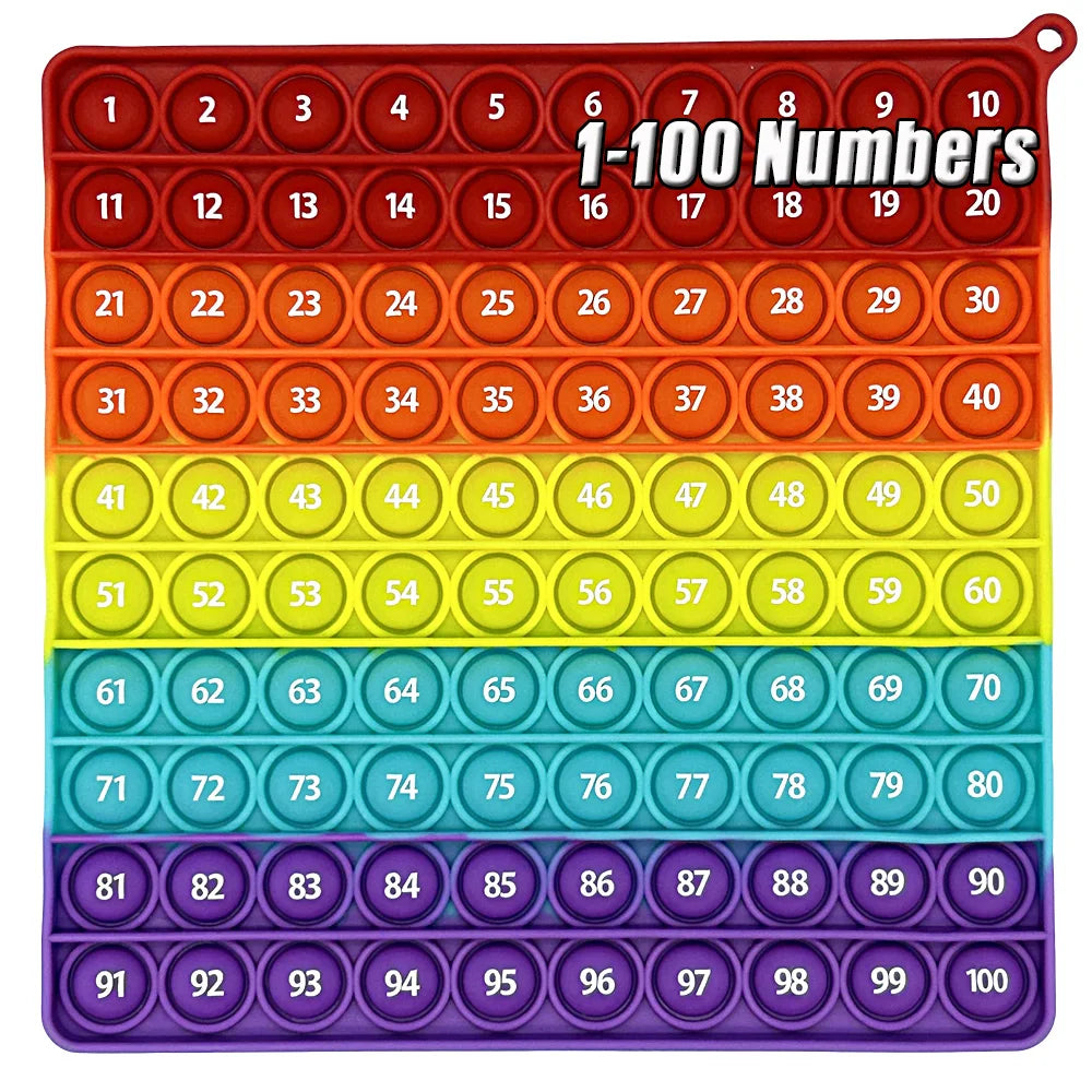 1–100 Number Push Bubble Counting Mat – Silicone Pop Math Learning Toy for Preschool Kids