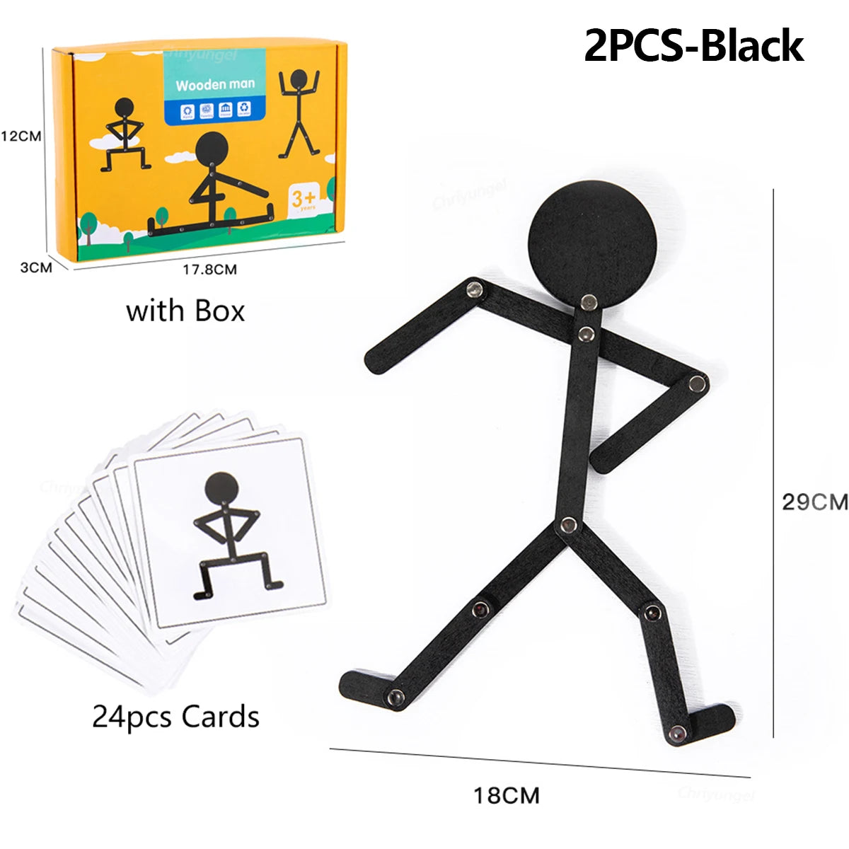Montessori Pose-Matching Stick Figure Game – educational toy photo 7