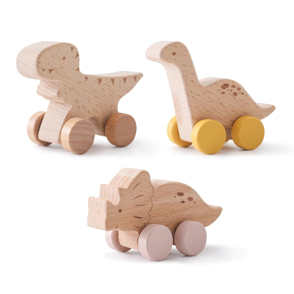 Wooden Dinosaur & Car Teether Toy – baby teether photo 17