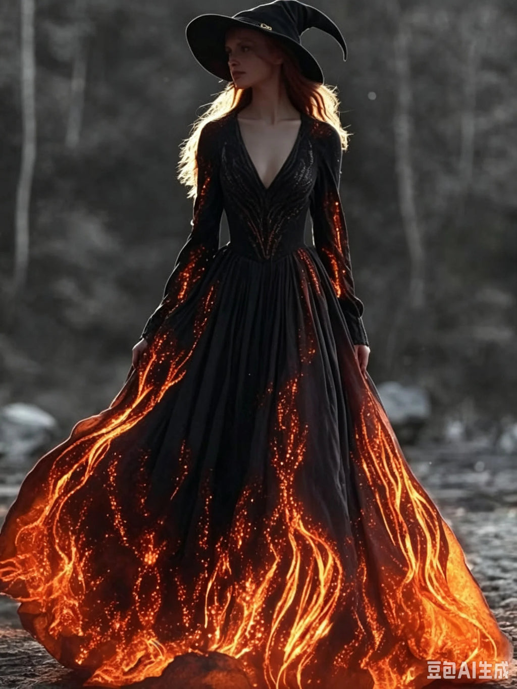 Women's Gothic Skull & Rose Maxi Dress – photo 22