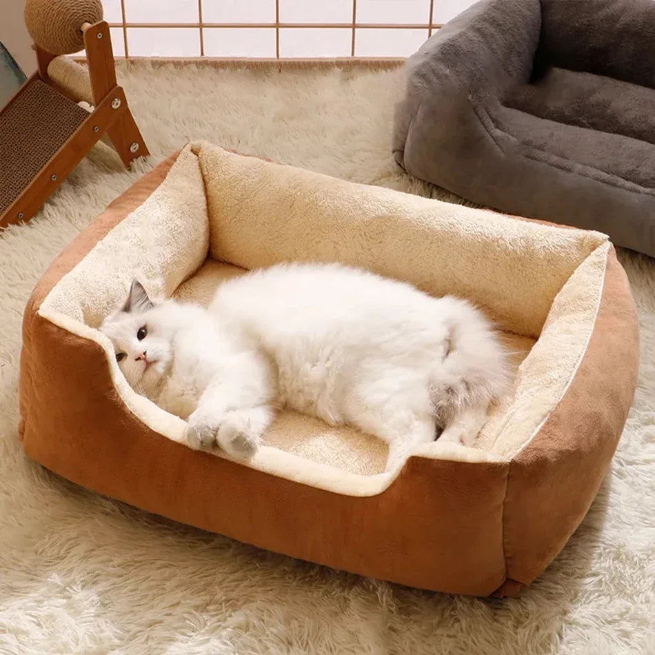 Soft Plush Cat Bed Basket – pet bed photo 4