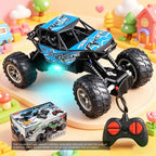 4-Way RC Off-Road Car with Lights – Anti-Slip Rubber Tire Remote Control Climbing Toy Car for Kids, 3 Colors