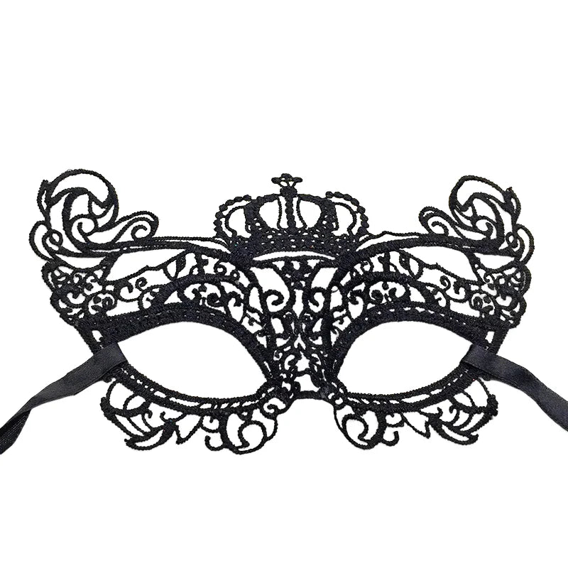 Black Lace Venetian Masquerade Eye Mask – costume mask photo 7