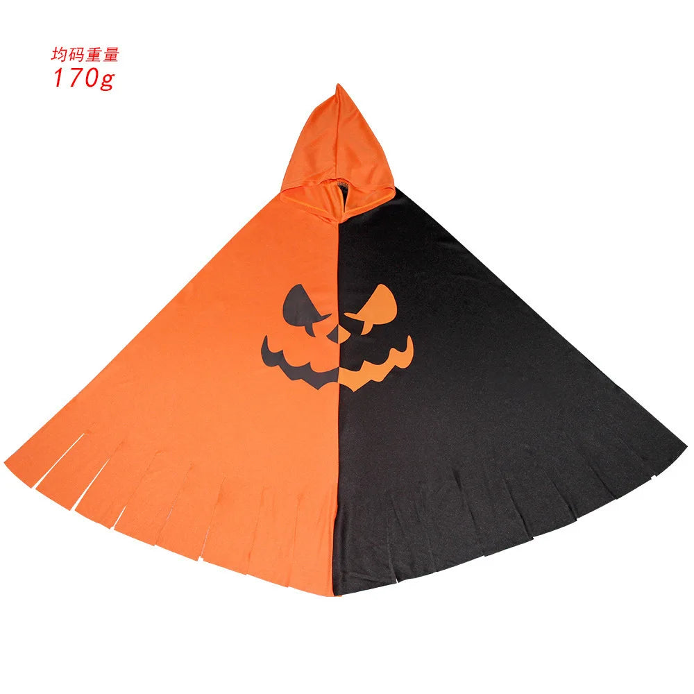 Pumpkin & Bat Halloween Cloak with Hat – costume photo 6