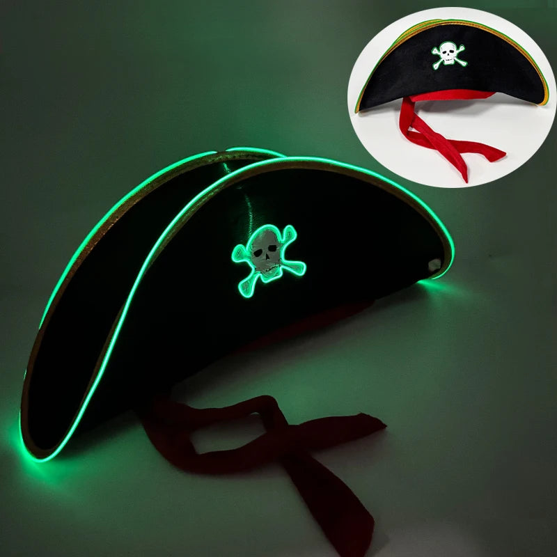 LED Light-Up Pirate Hat & Party Mask – costume accessories photo 14