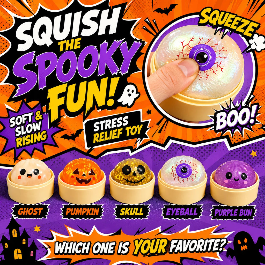 Halloween Dumpling Squishy – Slow-Rising Stress Relief Fidget Toy, Realistic 5 cm Novelty Gift