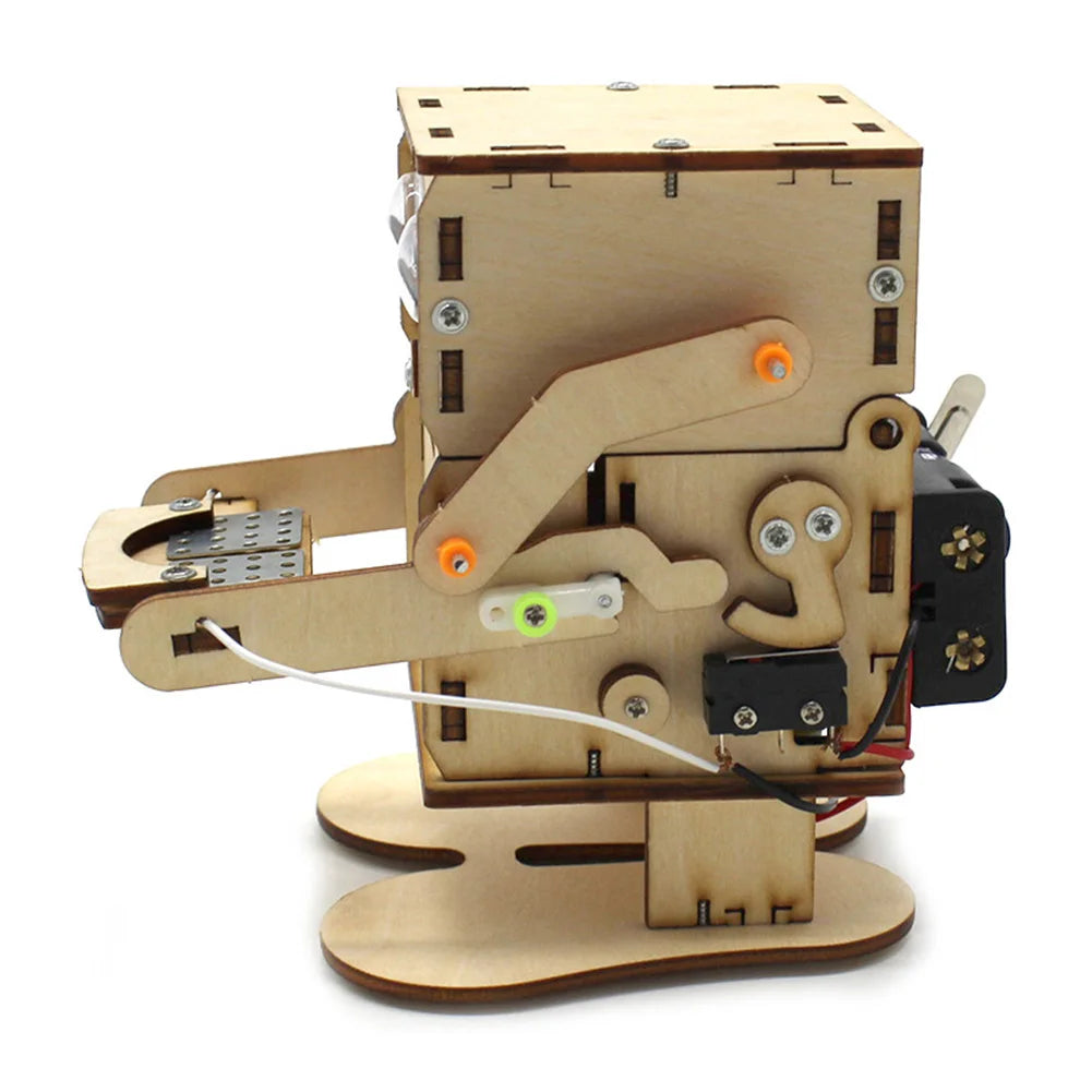 DIY Coin-Eating Robot Wooden Model Kit – stem kit photo 3