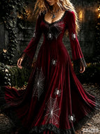 Women's Gothic Skull & Rose Maxi Dress – photo 26