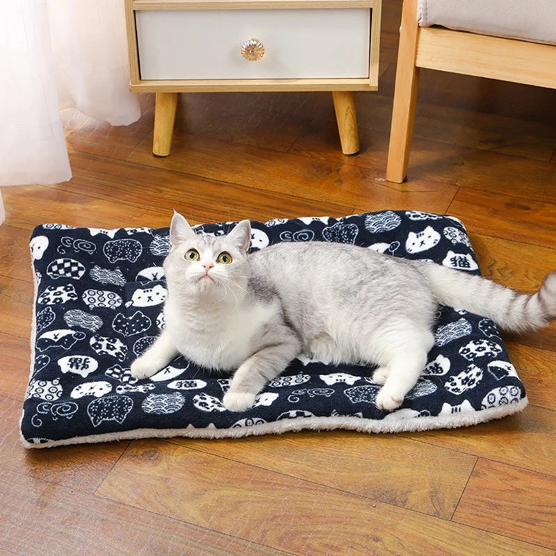 Thick Plush Pet Mat for Cats & Dogs – Soft Warm Flannel Bed Cushion for Winter | Washable Crate & Sofa Pad, Sizes S–XXXL