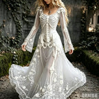 Women's Gothic Skull & Rose Maxi Dress – photo 27