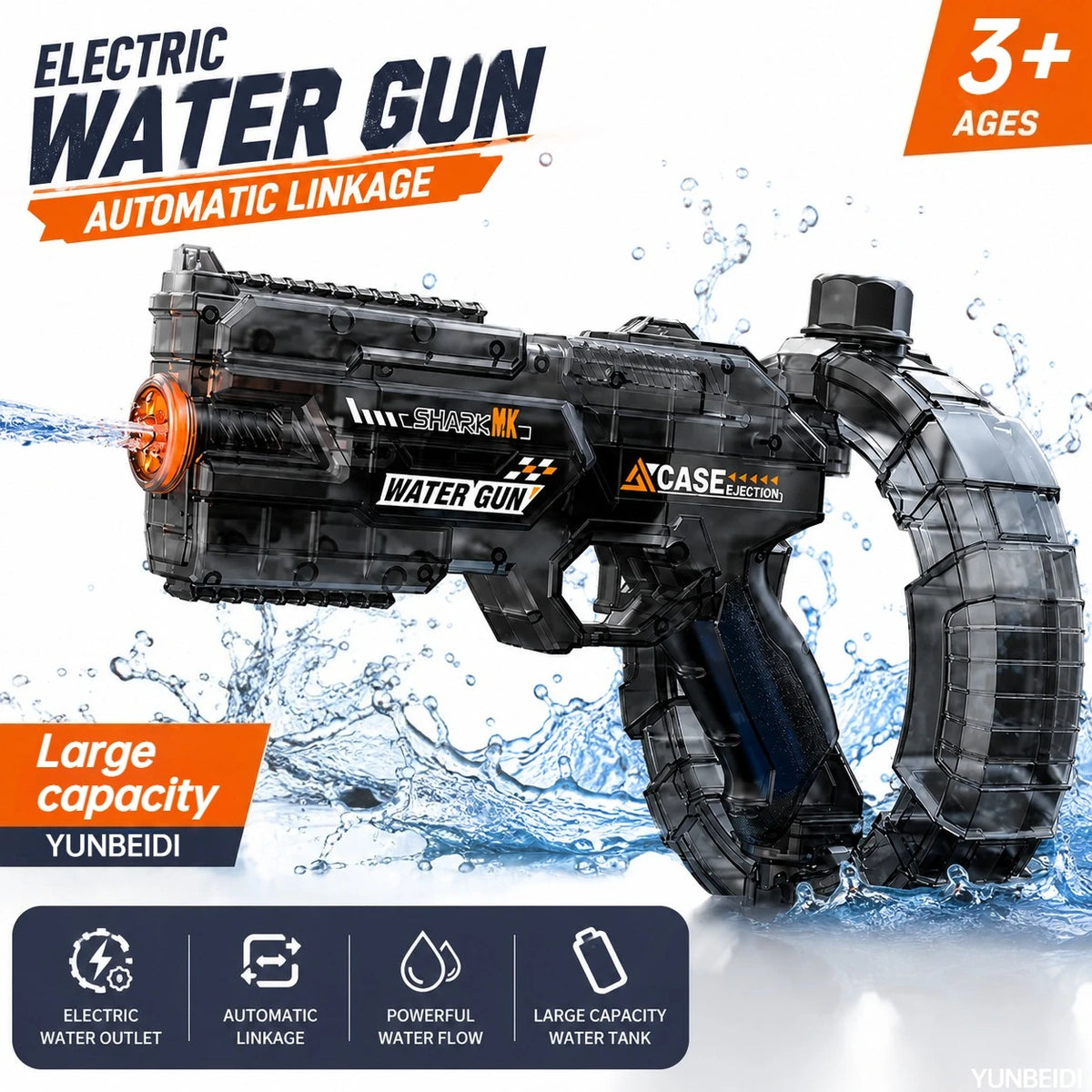 Electric Water Gun with Flashing Muzzle Light – photo 3