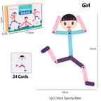 Montessori Pose-Matching Stick Figure Game – educational toy photo 8