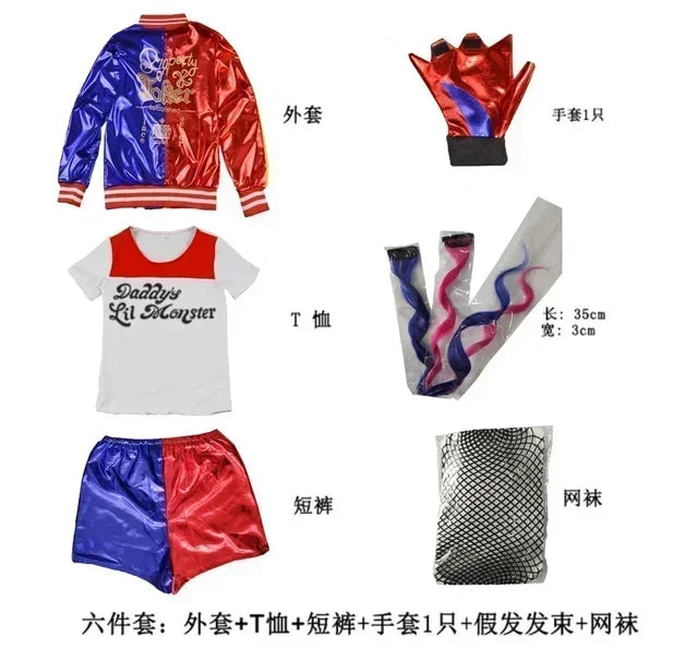 Harley Quinn Kids Cosplay Costume Set – kids costume photo 11