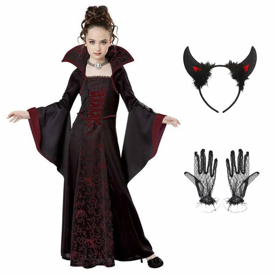 Girls Vampire Tutu Dress Costume – kids costume photo 13