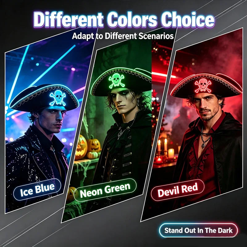 LED Light-Up Pirate Hat & Party Mask – costume accessories photo 5