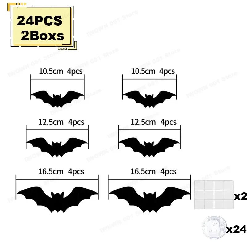Halloween LED 3D Bat & Spider Wall Stickers – halloween decor photo 9