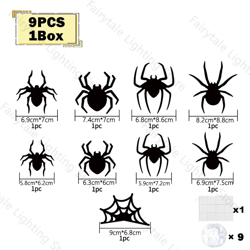 Halloween LED 3D Bat & Spider Wall Stickers – halloween decor photo 12