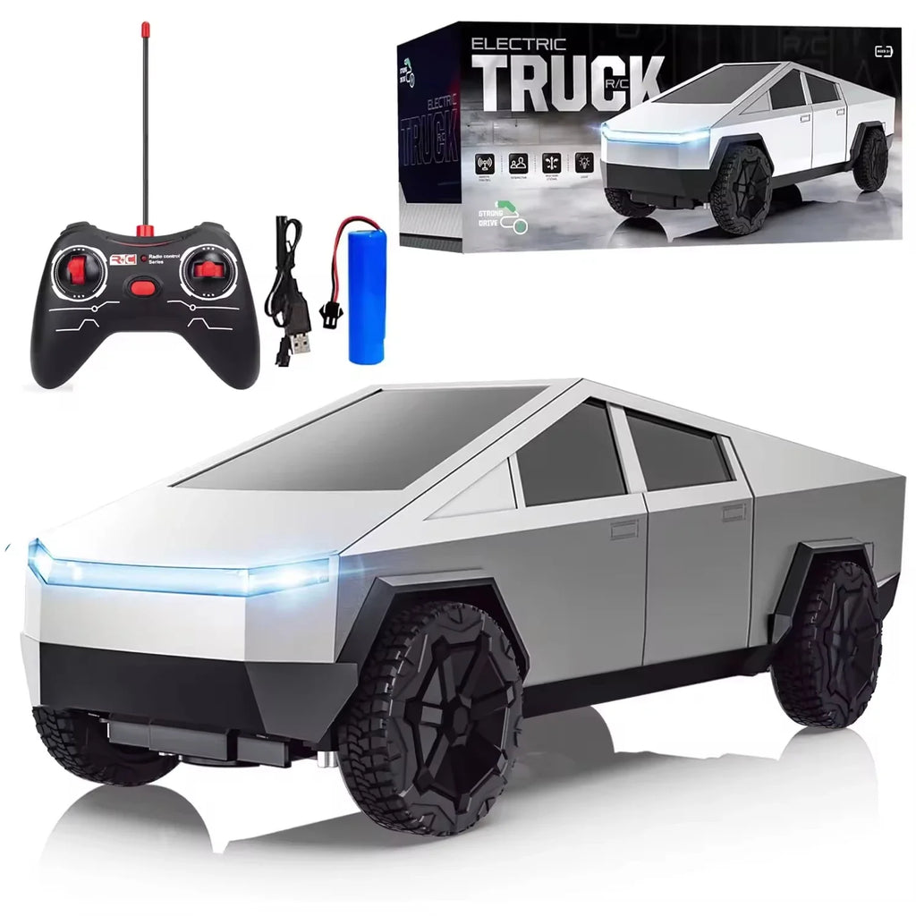 1:24 RC Cyber Pickup Truck – 4WD Off-Road Remote Control Truck with LED Lights, Dual Motor, 27MHz