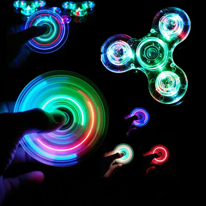LED Light-Up Fidget Spinner – Flashing Mini Spinning Toy